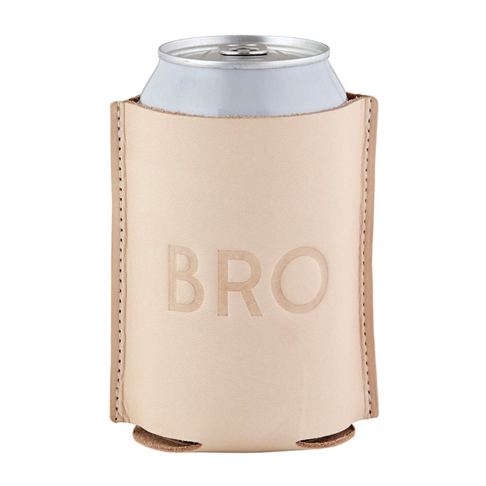 Leather Can Coozie BRO